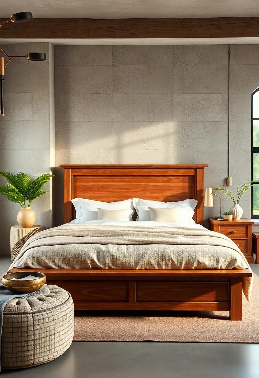 Classic Wooden Bed Frame: A sturdy hardwood bed frame exudes timeless elegance, providing ⁤a warm centerpiece ⁤for your sanctuary