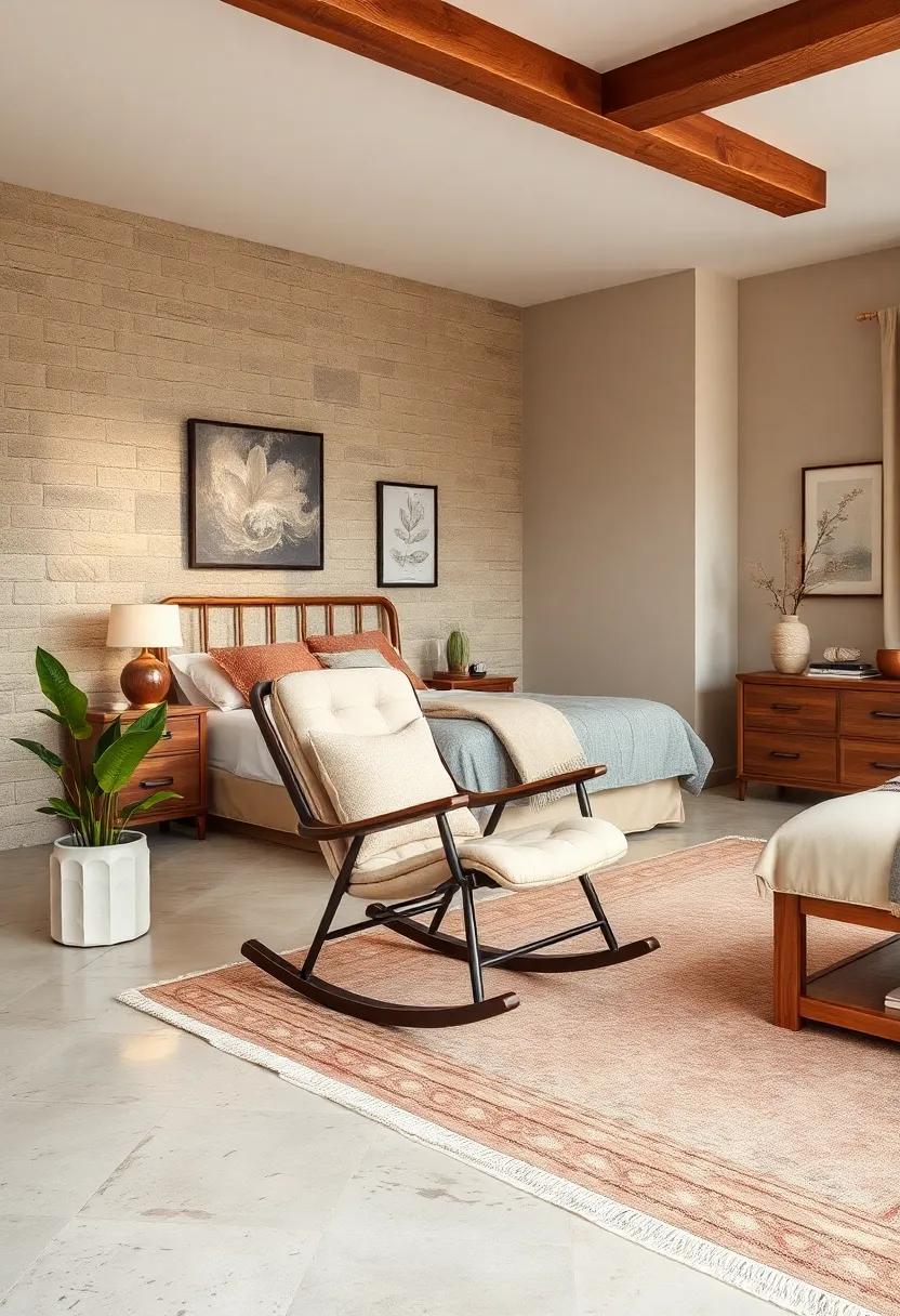 Cozy Rocking ⁣Chair: Instilling a sense of nostalgia, a ‌classic ​rocking chair offers a‍ soothing⁤ spot to unwind at the end of the ⁤day