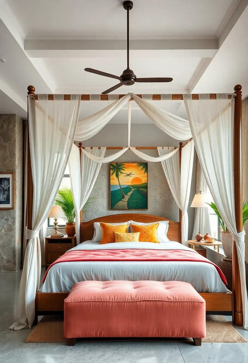 Tropical Canopy Bed: ‍Infusing ‍a sense of​ vacation vibes, a tropical canopy bed provides a relaxing, resort-like atmosphere​ perfect ⁢for unwinding