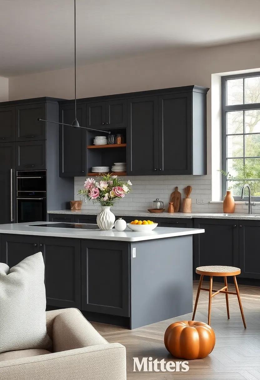 Embrace​ Modern Minimalism: Pair dark grey cabinets with sleek handles for a streamlined look that exudes sophistication