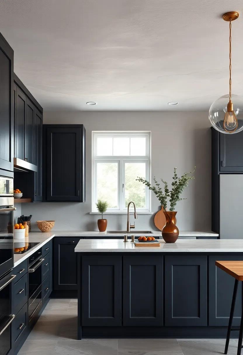Paint the Ceiling: Go‌ bold by painting the ceiling a light color to draw the eye upward,​ creating a sense of openness beneath dark grey cabinets