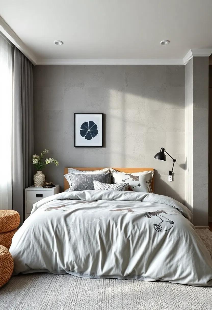 Grey-Themed Bedding: Opt for fun, patterned duvet covers featuring various grey tones interspersed with ‌playful ⁢designs to make bedtime exciting
