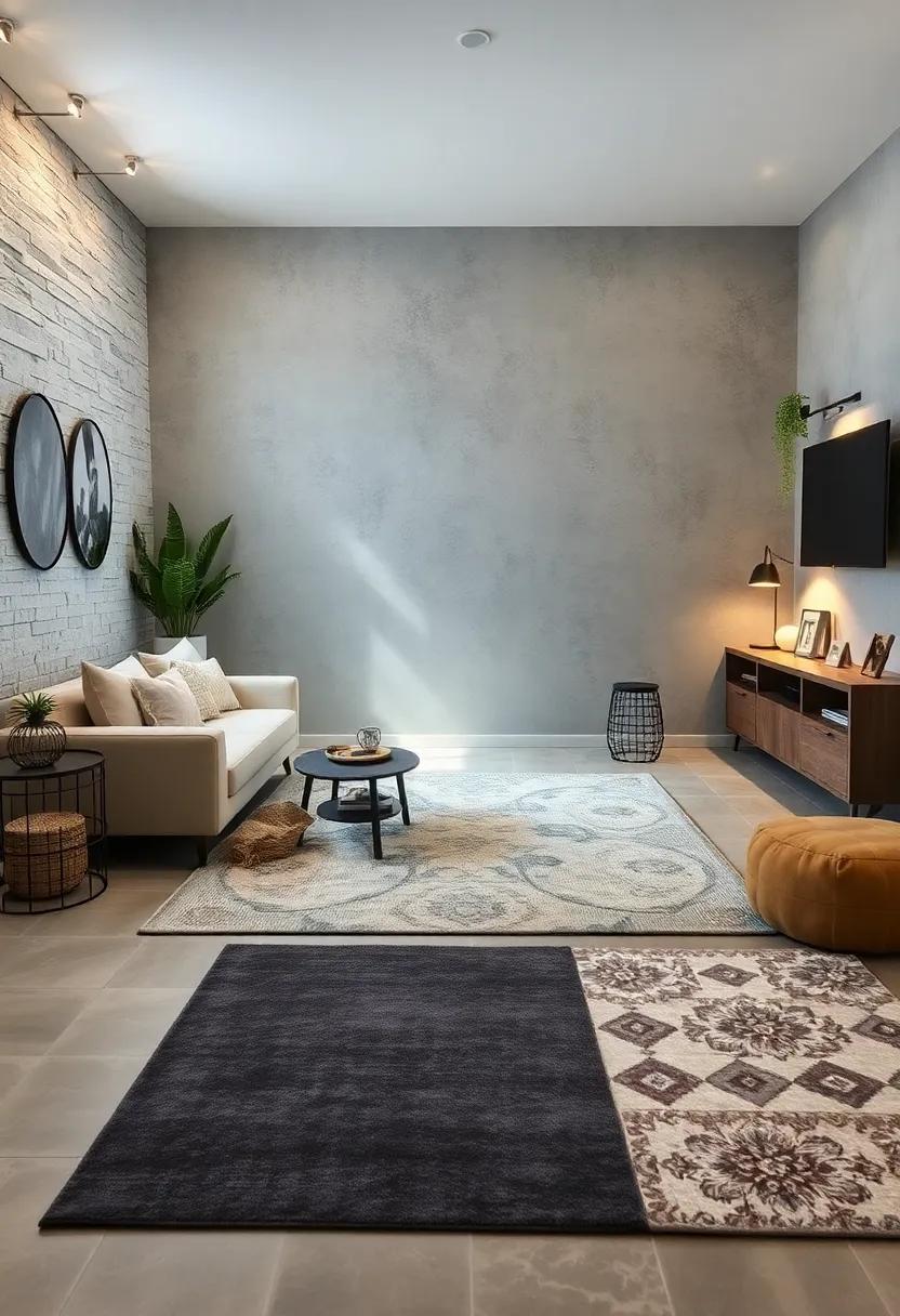 Layered Rugs: Layer different types of rugs in varying shades of grey to ⁣create a⁤ dynamic and inviting floor space