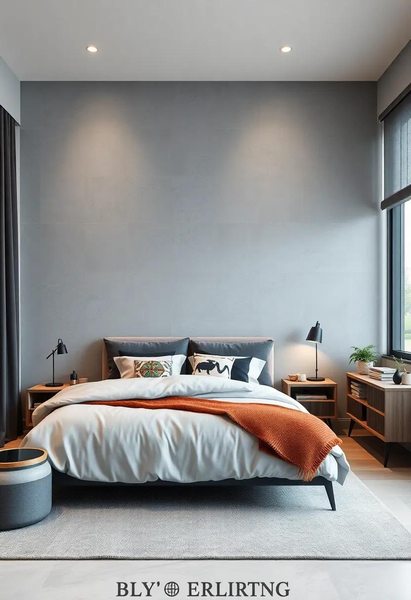 Smart Tech Integration: ⁣Integrate grey tech gadgets, such as​ speakers or⁤ lamps, that match the room design ​and make it modern‍ and⁢ functional