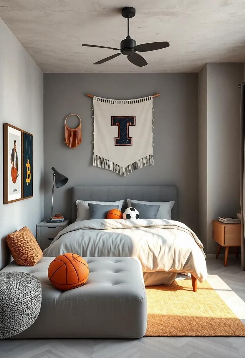 Sporty ⁤Accents: ⁢Include sports-related grey ⁤throws or wall hangings to add a personal touch ⁢reflecting their favorite activities