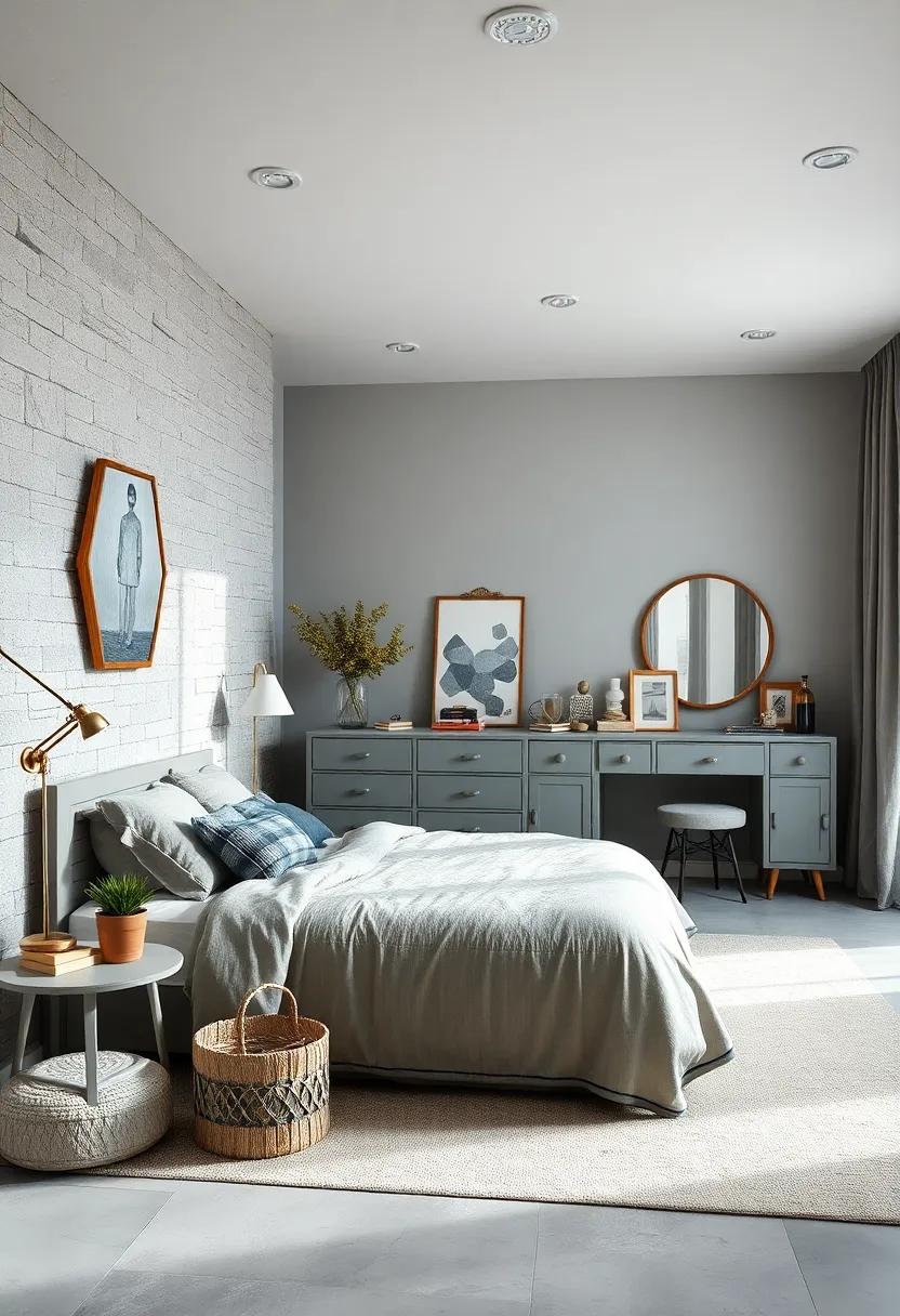 Vintage Touches: Incorporate vintage furniture pieces painted in grey to add character and a sense of history to⁣ the design