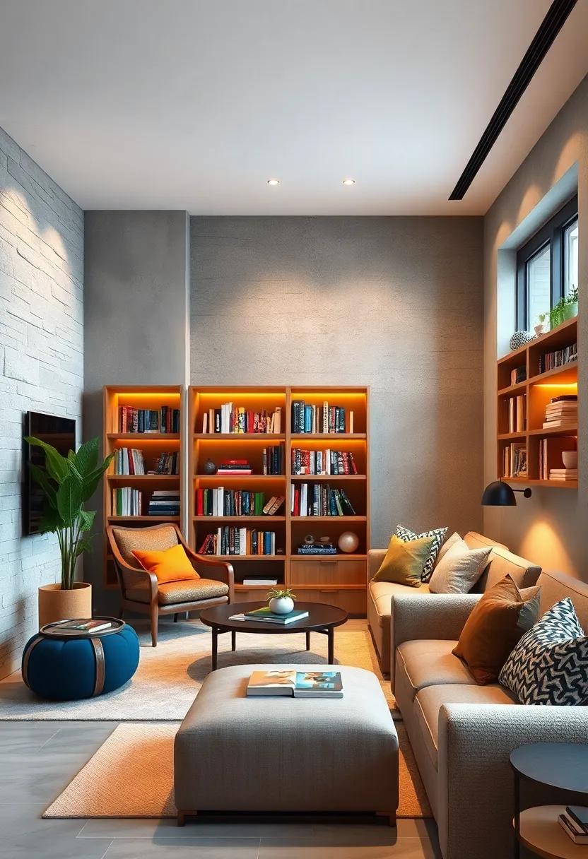 Book Nook: Create ⁢a cozy‌ library corner⁢ filled with⁢ books, comfortable seating, ‌and warm lighting for reading enthusiasts