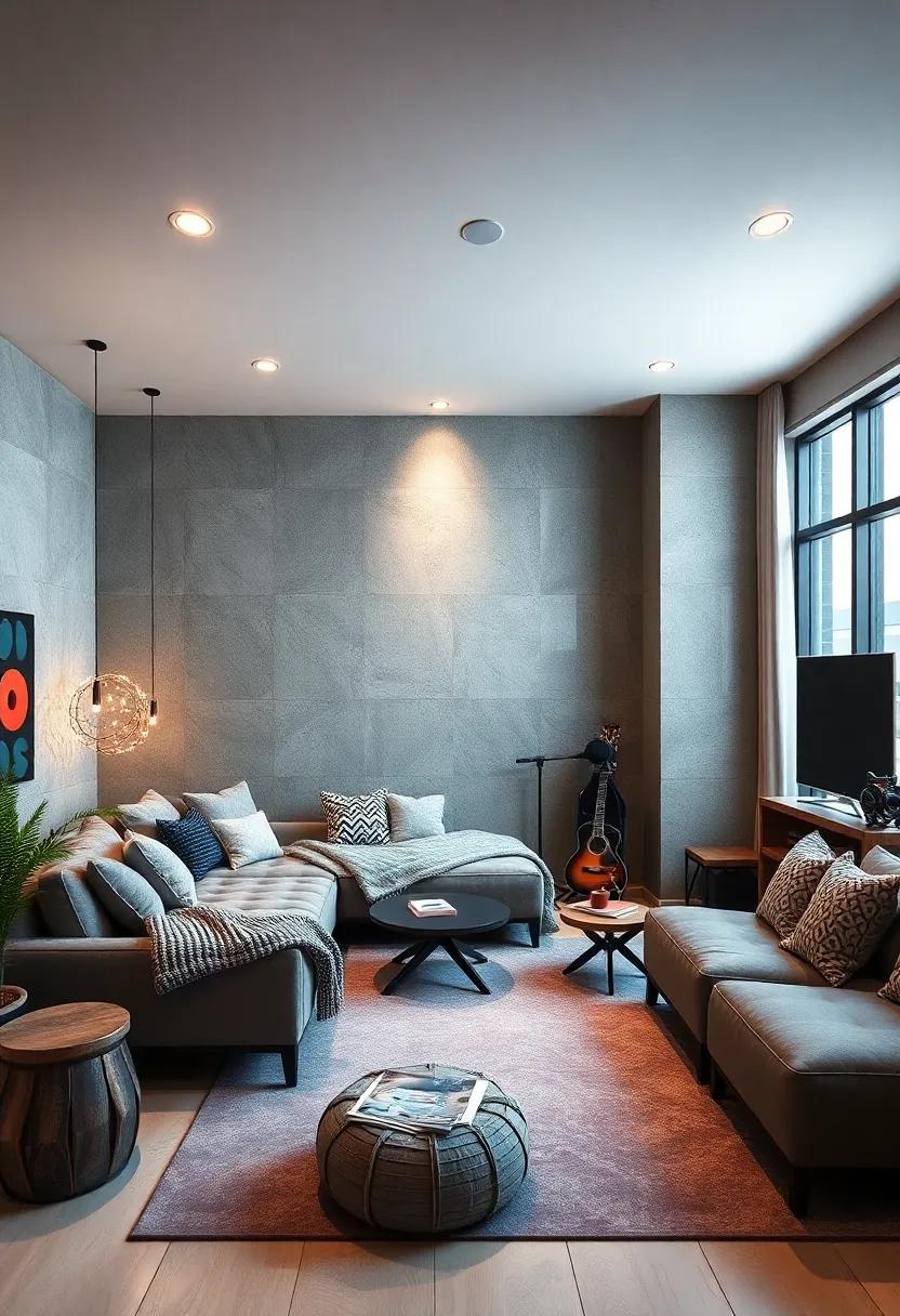 Music Lounge: Transform⁤ the⁢ space into‌ a musical sanctuary with soundproofing, instruments,‌ and inspiring⁣ music decor