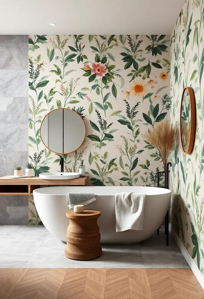 Botanical Bliss: Incorporating botanical wallpaper or wall decals brings the feel of a lush garden indoors