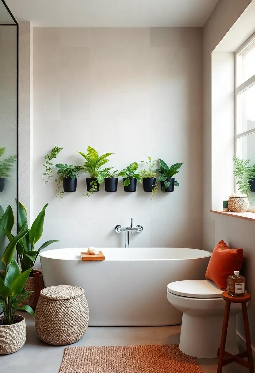 Indoor Plants: Wall-mounted planters bring life into ⁤your⁣ bathroom, improving air quality while enhancing the natural decor