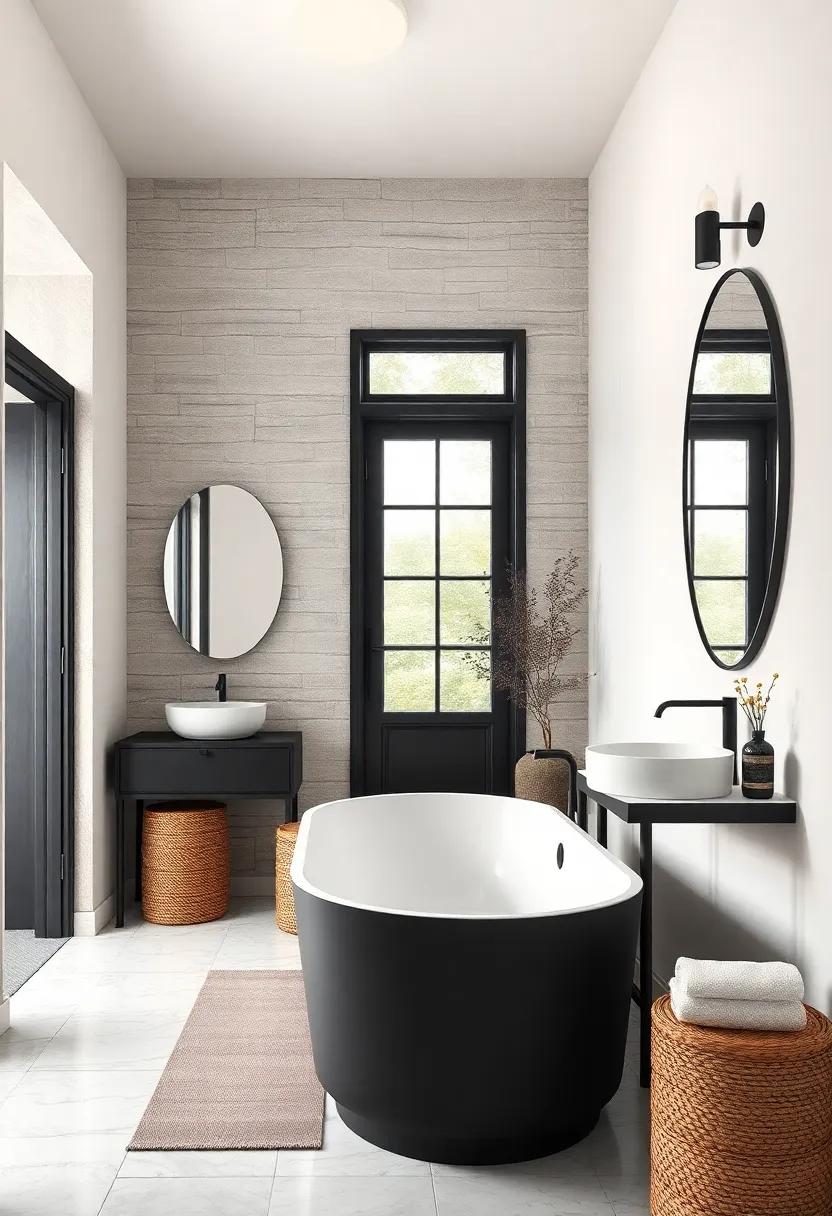 Scandinavian Black Accents: ‌Bold black trim around doors and windows adds a ​touch of modern sophistication to light-colored ​walls