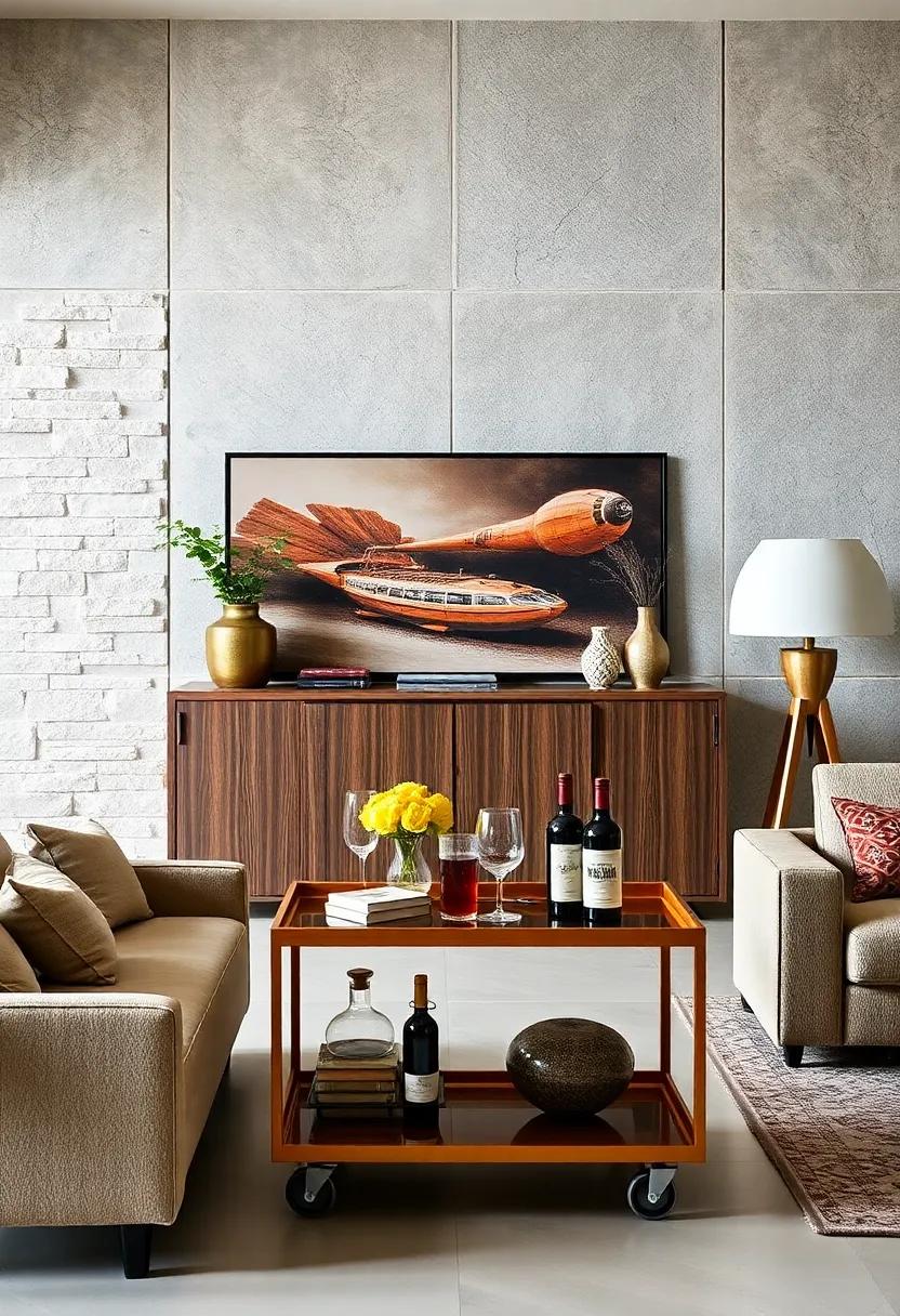 multipurpose⁤ Furniture: Consider a sideboard‍ that doubles⁣ as a bar ‌cart,​ complete ​with wine storage​ and ​glass holders, ​perfect⁣ for ‌entertaining‍ friends and ⁤family