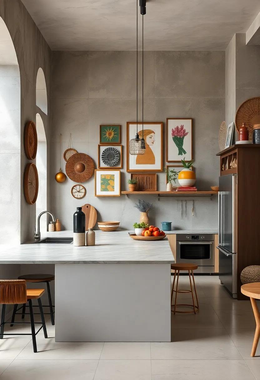 Eclectic Artwork: Hang eye-catching and diverse ⁢pieces that reflect ⁢your tastes, adding ‍personality and inspiration to your ⁢kitchen walls