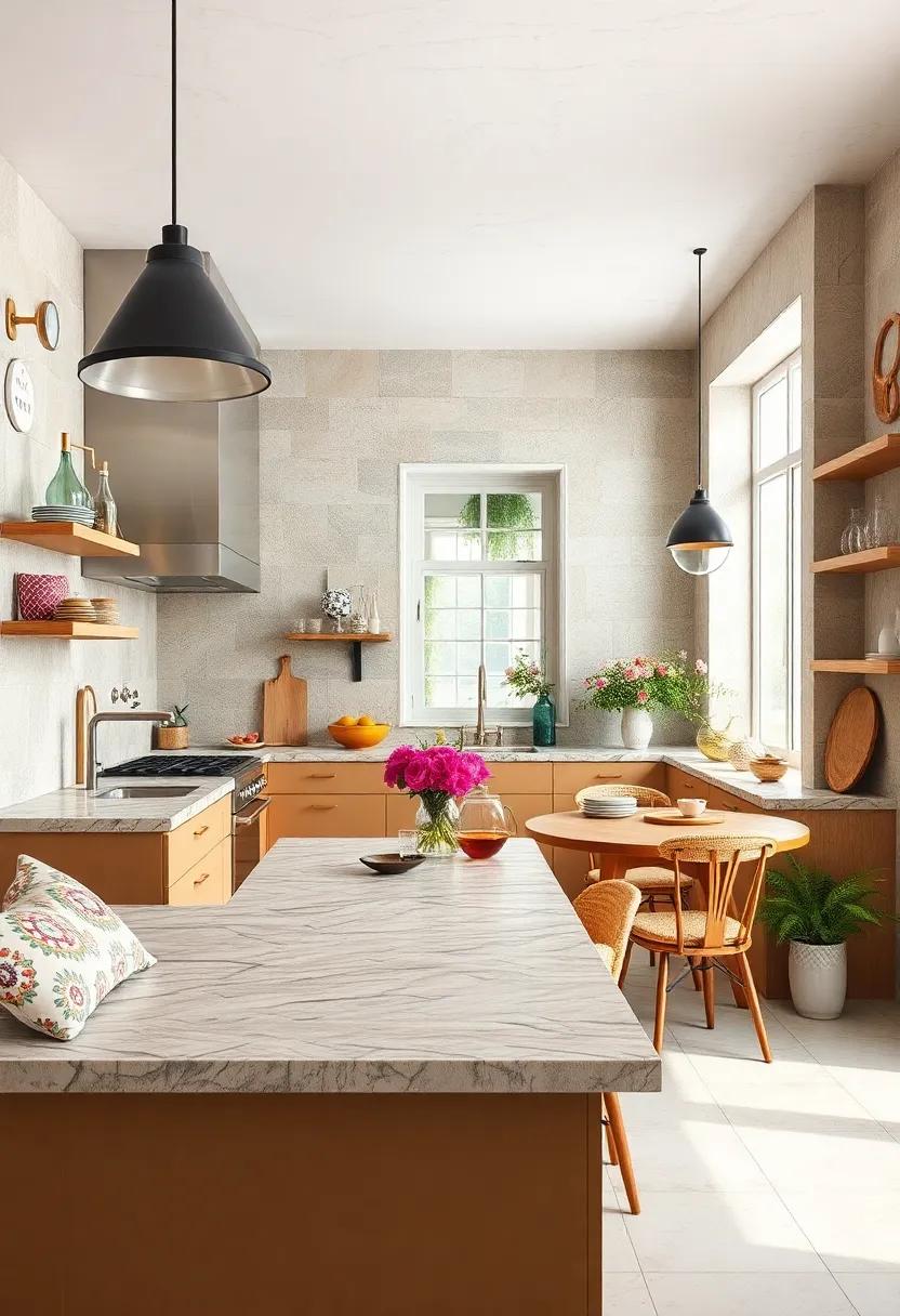 Playful​ Patterns: ‍Integrate geometric patterns or floral motifs in textiles to bring energy and personality into the kitchen