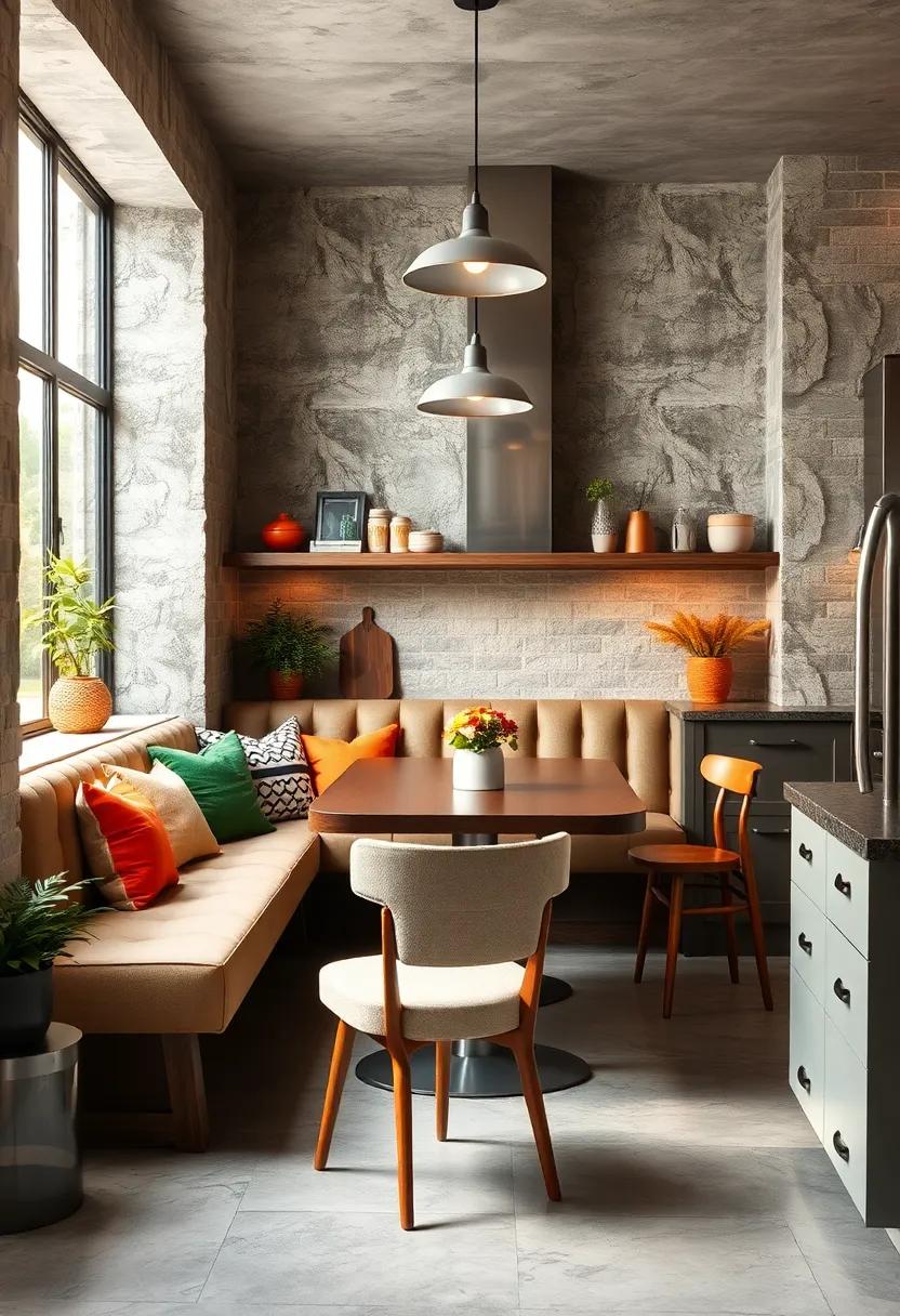 Retro Booth Seating:​ Create a cozy nook with booth-style seating that channels nostalgia while offering an inviting dining experience