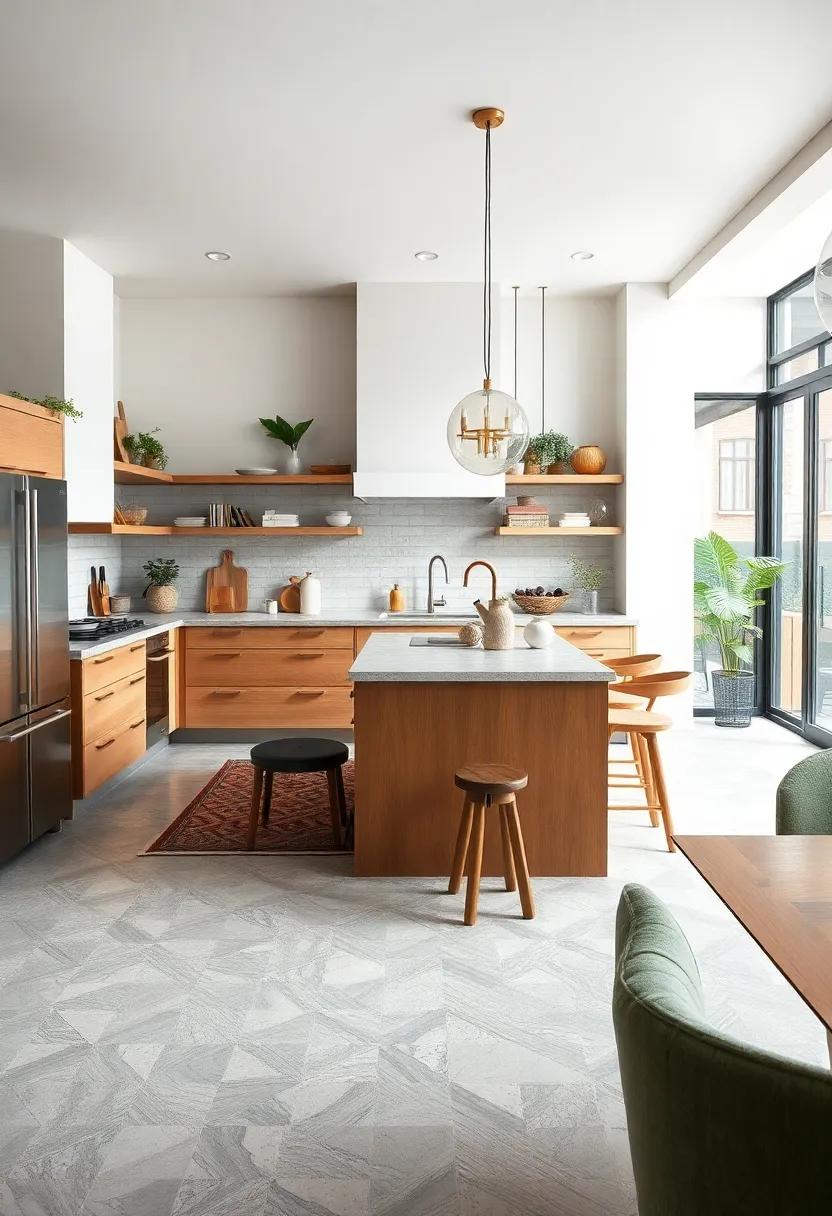 Statement Flooring:‌ Use intricate tiles or polished ‌concrete to⁣ make the floor a standout ⁤feature that anchors‌ the entire kitchen design