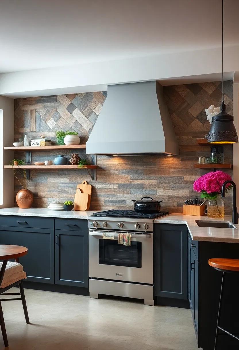 Unique Backsplash: Experiment⁣ with unconventional materials like reclaimed wood or metallic ​tiles to⁤ make a statement ‍behind your stove