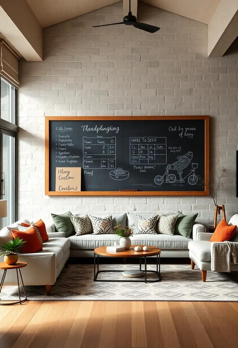 Oversized chalkboard:⁣ Install ‍a large chalkboard⁣ that⁢ can serve as a message ⁢board, doodle space, or a place ⁣to write down seasonal reminders and ⁢quotes