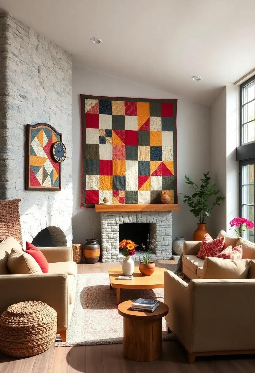 Patchwork quilts: Hang a⁢ patchwork quilt on the wall ‍to introduce warmth and coziness, ⁢while paying homage to traditional crafting
