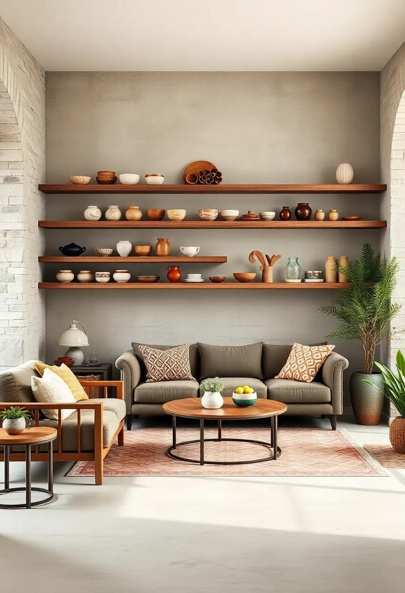 Handmade ceramic pottery: Showcase locally sourced or ⁣handmade​ pottery on floating shelves‍ or wall-mounted nooks for ⁣an artisanal feel