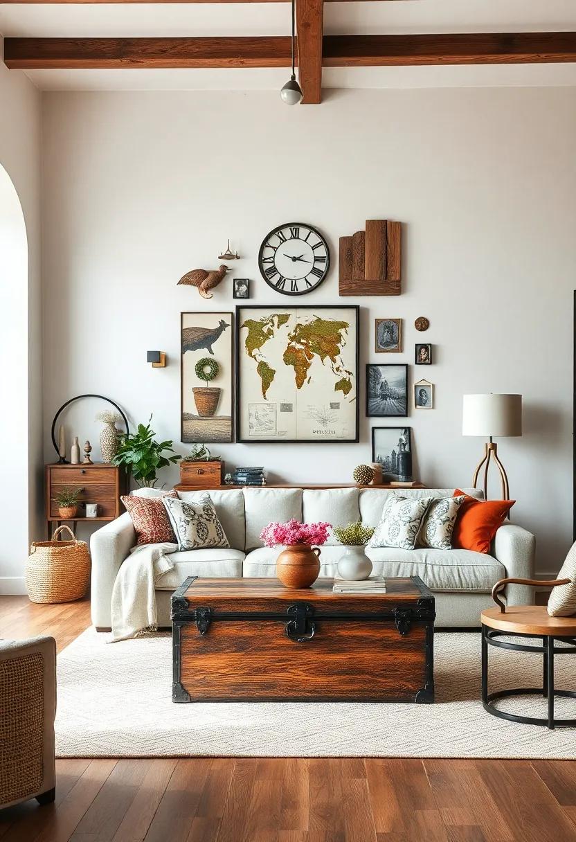 Treasure trunk display: ⁤Use an antique trunk ⁣as ⁣a ⁤coffee table, and ​consider⁢ hanging vintage travel ⁣or storage-related memorabilia on the walls for a cohesive look