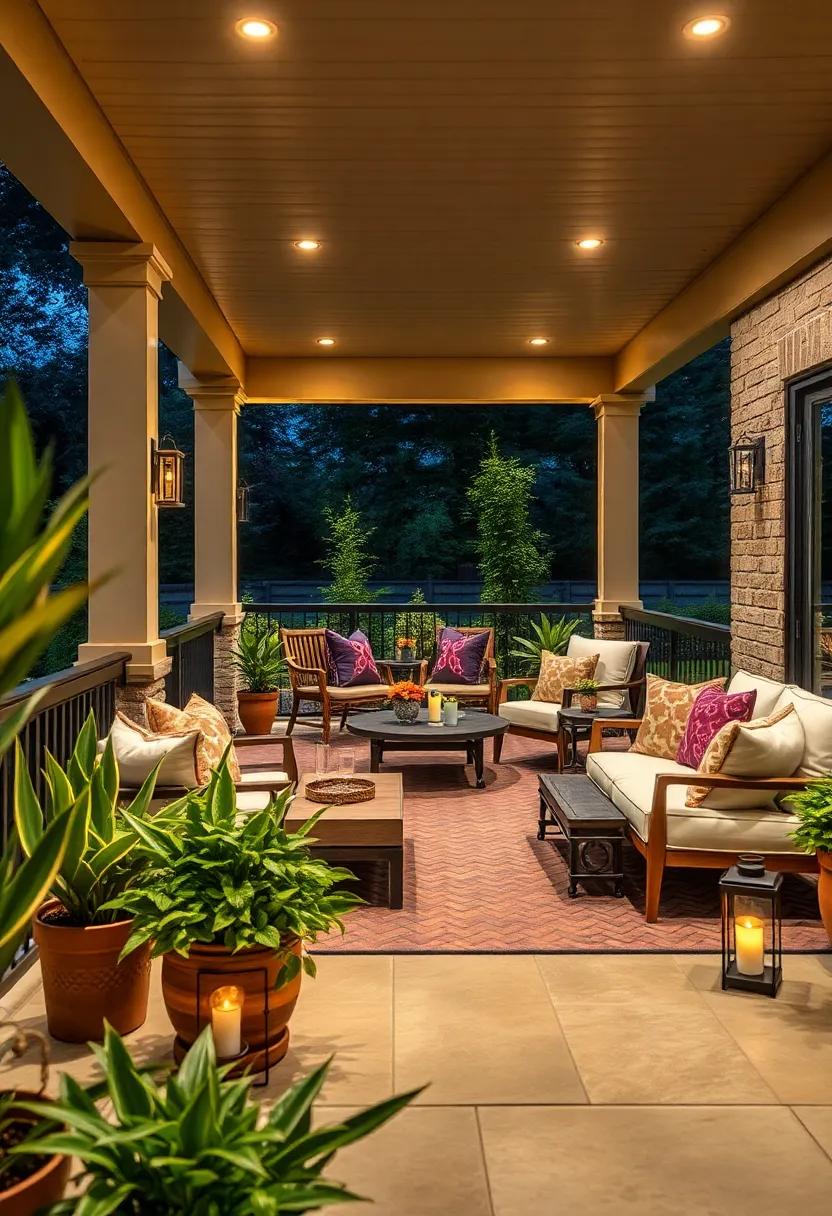 lantern-Clad Railings: Wrap railings with miniature lanterns for an added layer of safety and style, illuminating pathways with charm