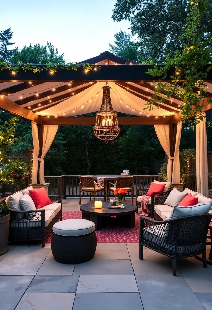 Starlit Gazebo: Incorporate twinkling lights within a gazebo structure to create your own starlit retreat,ideal for romantic evenings