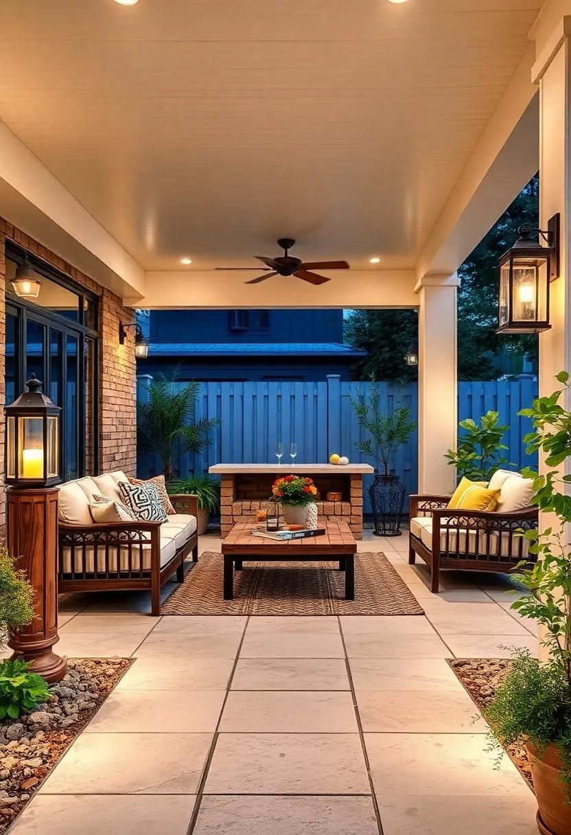 Rustic Lantern Posts: Position tall lantern posts around your patio to create an inviting pathway that guides guests while adding to the overall charm