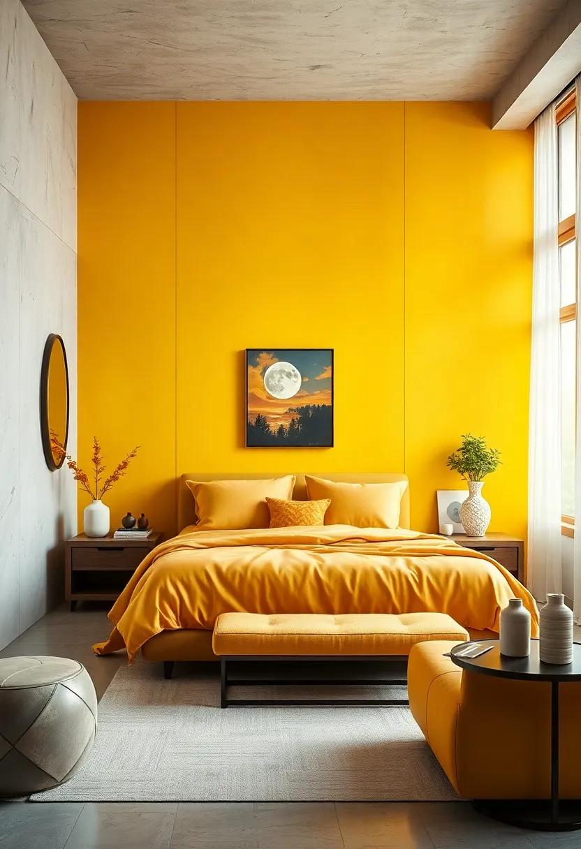 Golden Yellow: Brighten your space with golden yellow,an uplifting hue that⁢ radiates positivity ⁢while ​maintaining a luxe feel