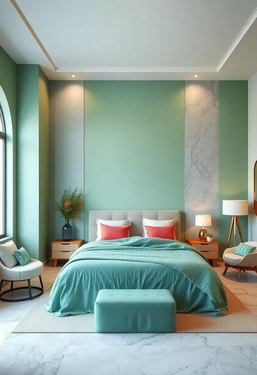 Mint Green: Revitalize your space with mint green, ‌a refreshing color that fosters a ‌sense of ‌calm and ​rejuvenation in your bedroom