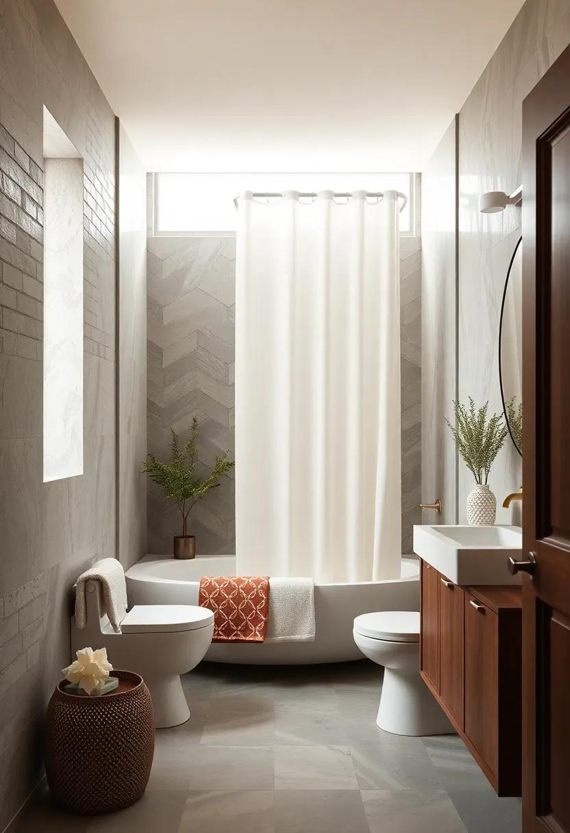 neutral⁤ Colored Shower curtain: ​If you need‍ a curtain, opt for a light-colored fabric with a subtle pattern to keep your​ space feeling airy
