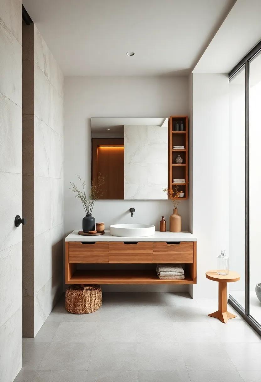 Streamlined Vanity:‌ Opt for ⁤a minimalist vanity design that includes clean​ lines and integrated storage for‌ a unified look