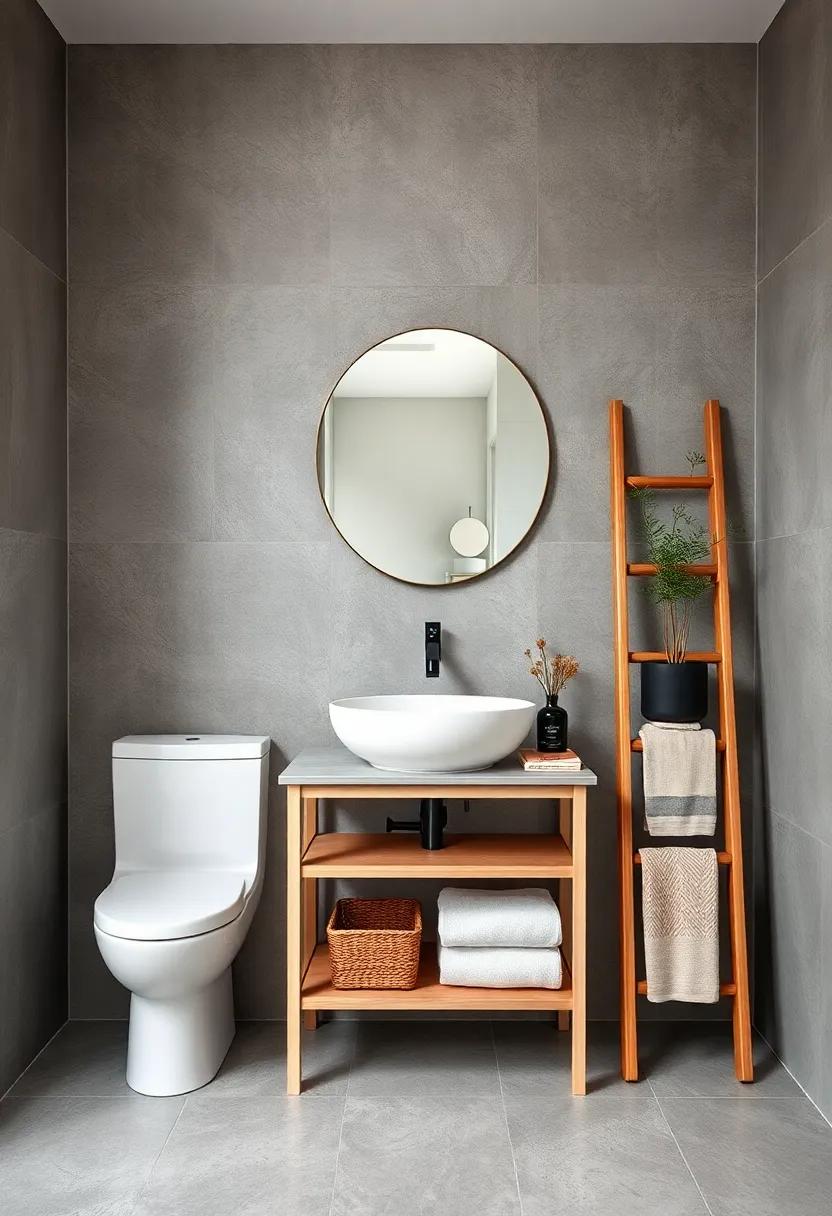 Washstand or Ladder Shelf: Utilize a ladder ⁤shelf or washstand for⁤ a‌ stylish way to display your⁢ favorite towels and bath products