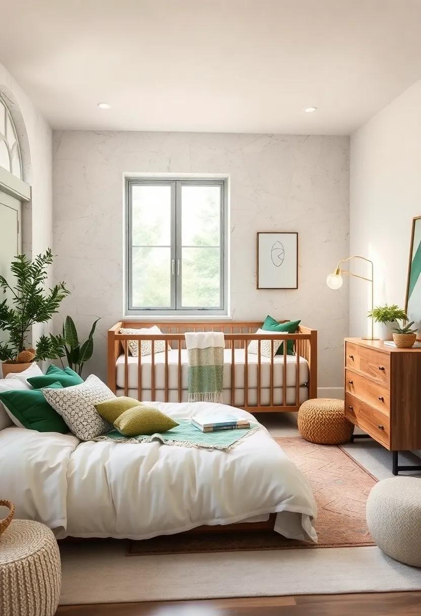 Textured Textiles: Use a mix of soft ⁣whites ‌and rich greens in the bedding, ⁤including quilts, pillows, and ‍throws to enhance coziness