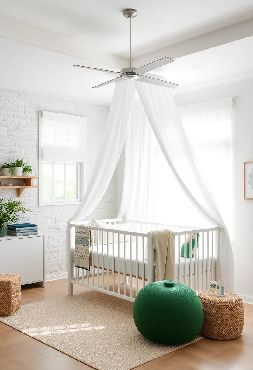Cozy​ Canopy: hang a white fabric ⁢canopy over the​ crib to ‌create a dreamy ⁢nook that invites comfort and ⁢restful sleep
