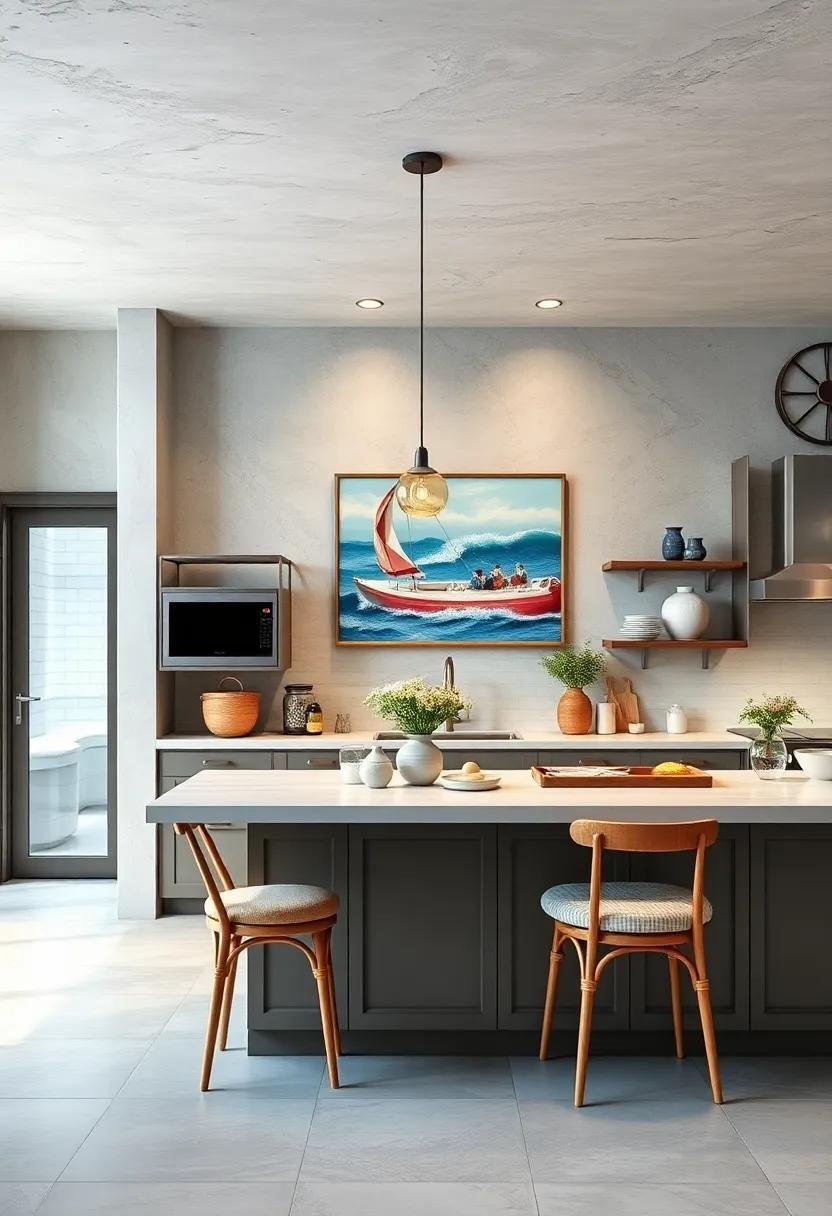 Hang‌ Nautical Artwork: Select paintings⁣ or photographs that depict coastal scenes, like waves or sunsets, to infuse your kitchen with⁤ oceanic ​inspiration
