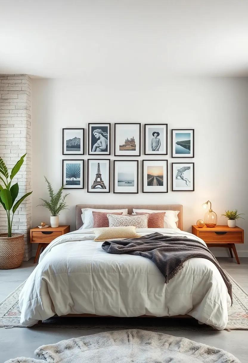 create a Gallery Wall: Display personal photos or art pieces to reflect your personality and spark joy every time you enter