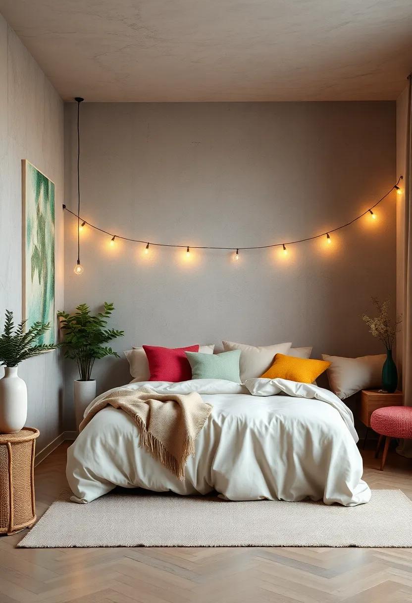 Hang String Lights: Soft, warm string lights can create a whimsical vibe, adding ambiance and charm to your sanctuary
