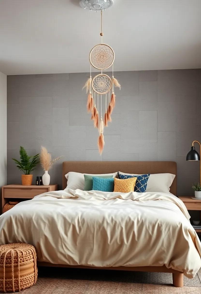 Hang a Dreamcatcher: A decorative dreamcatcher not only adds a bohemian touch but also symbolizes peaceful sleep