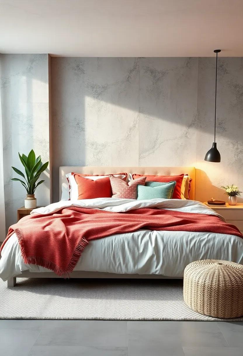 Incorporate Throw Pillows: Mix and match pillow sizes, colors, and patterns on your bed for a cozy, inviting look