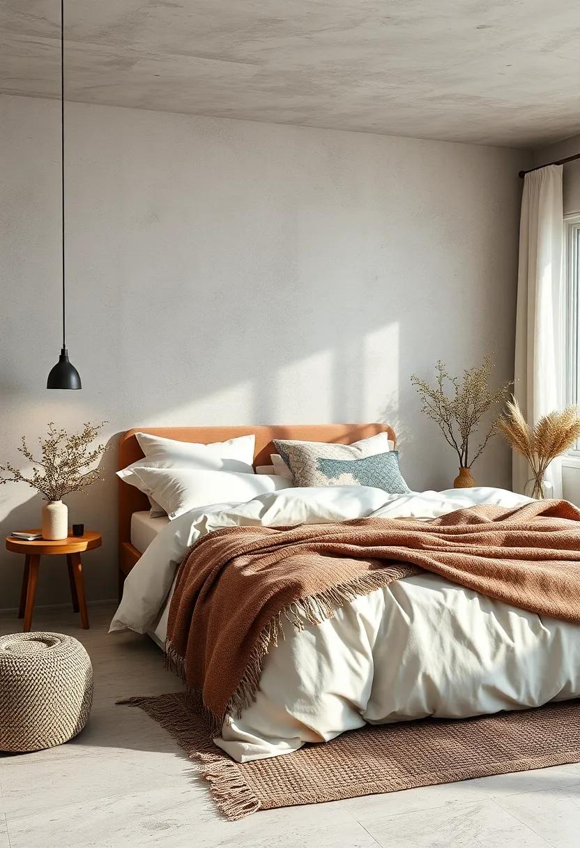 Layer Soft Textiles: Create a cozy atmosphere by layering beddings and throws in various textures, such as knits and wovens