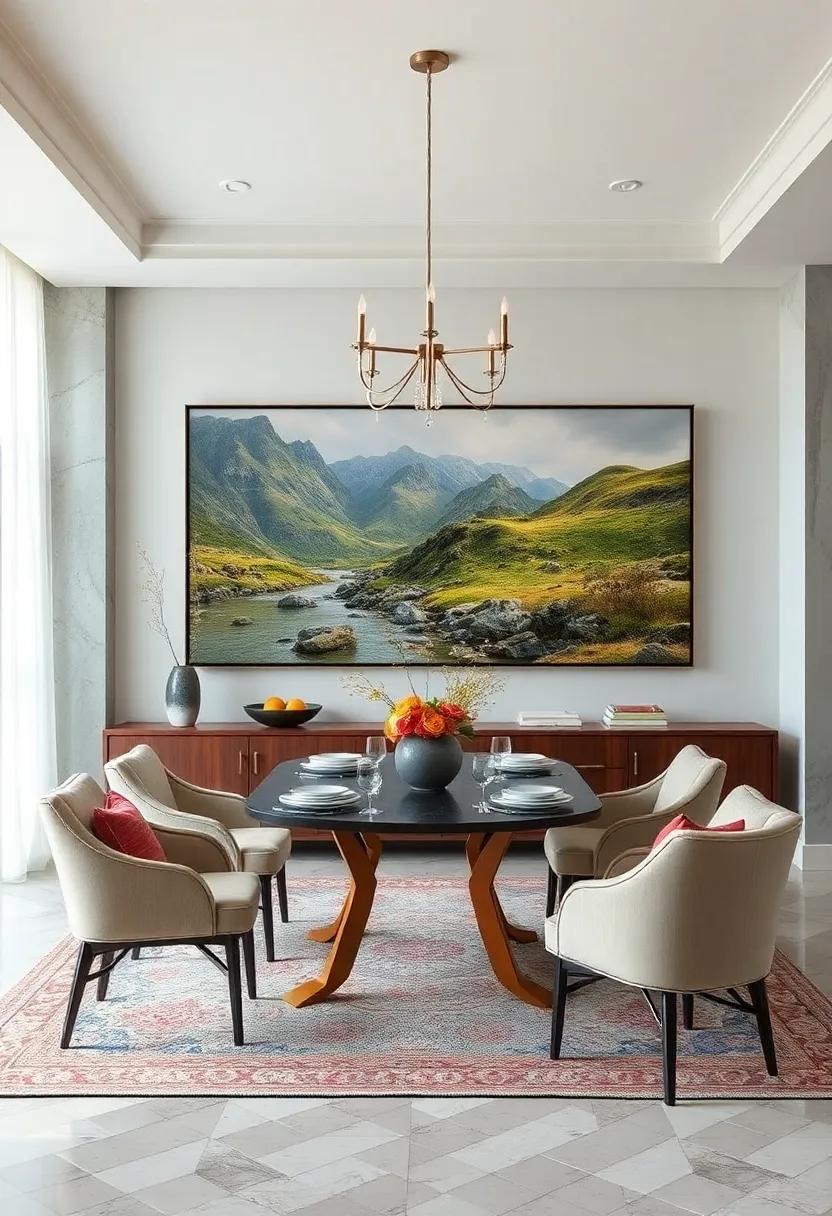 Nature Photographs: Incorporate ⁤large photographs of landscapes​ or ⁤serene nature scenes to evoke tranquility during your meals