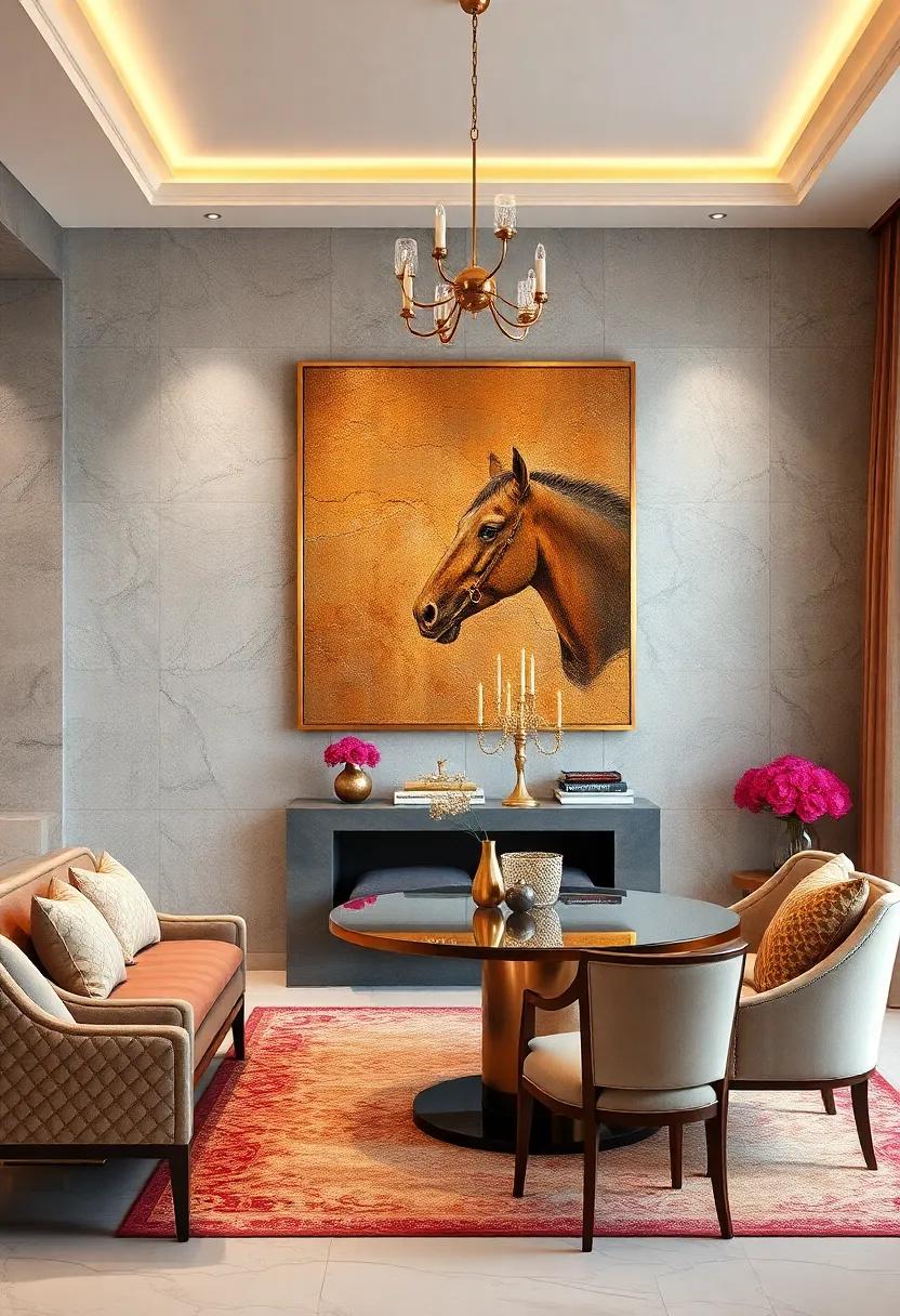 Luxe Metallic Accents: Opt for wall art⁢ that incorporates ​metallic finishes ⁣to add a touch of glamour and opulence