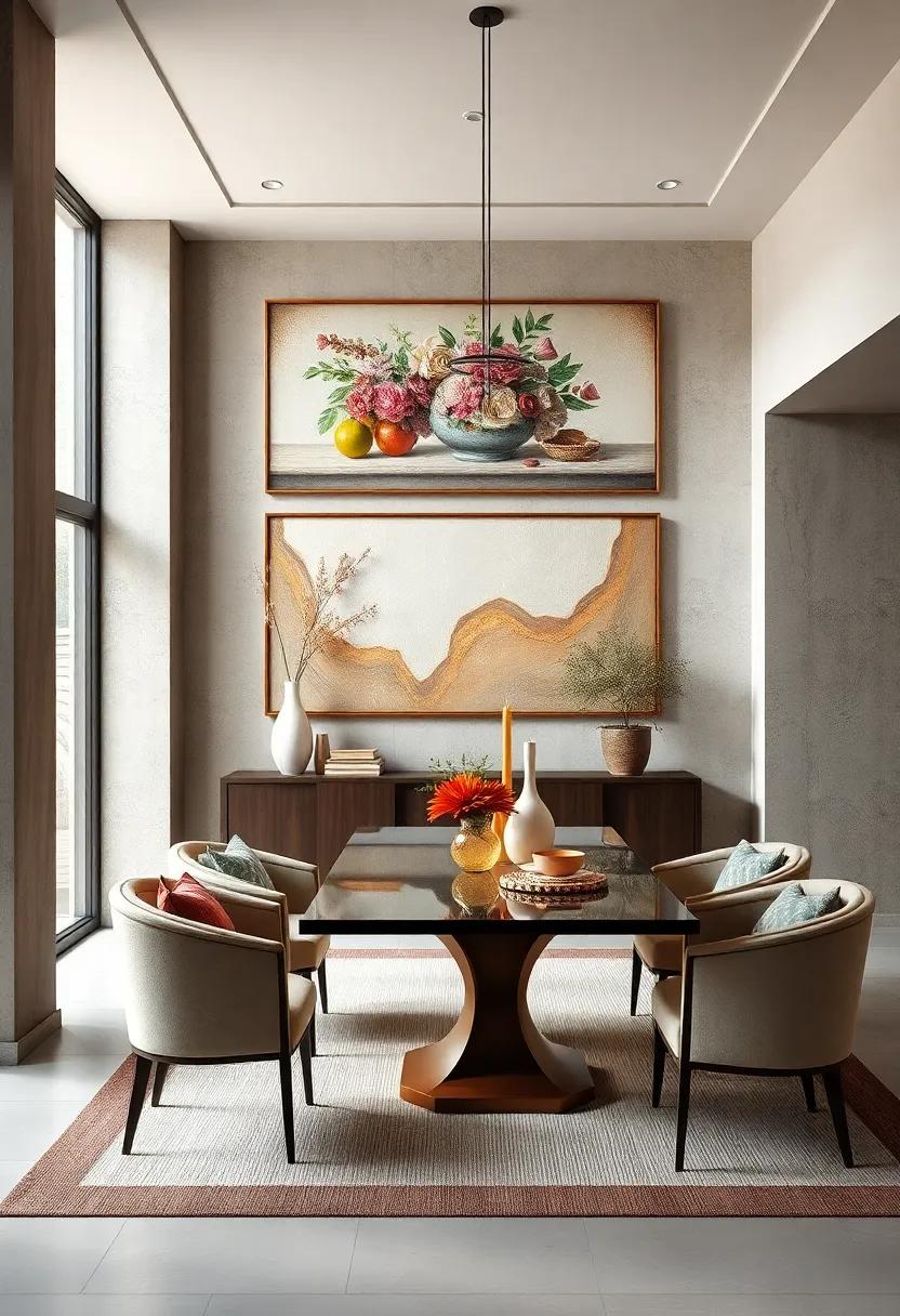 Local Artists: Support local talent ‍by⁣ showcasing artwork from nearby artists, ⁣adding a personal and unique touch to your dining room