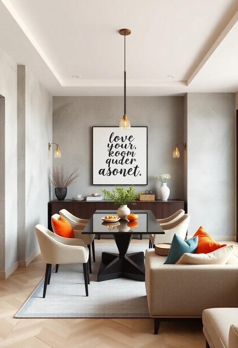 Quote Art:‍ Adorn your walls⁣ with typography art that features inspirational quotes or dining-related phrases for a ⁢cheerful vibe