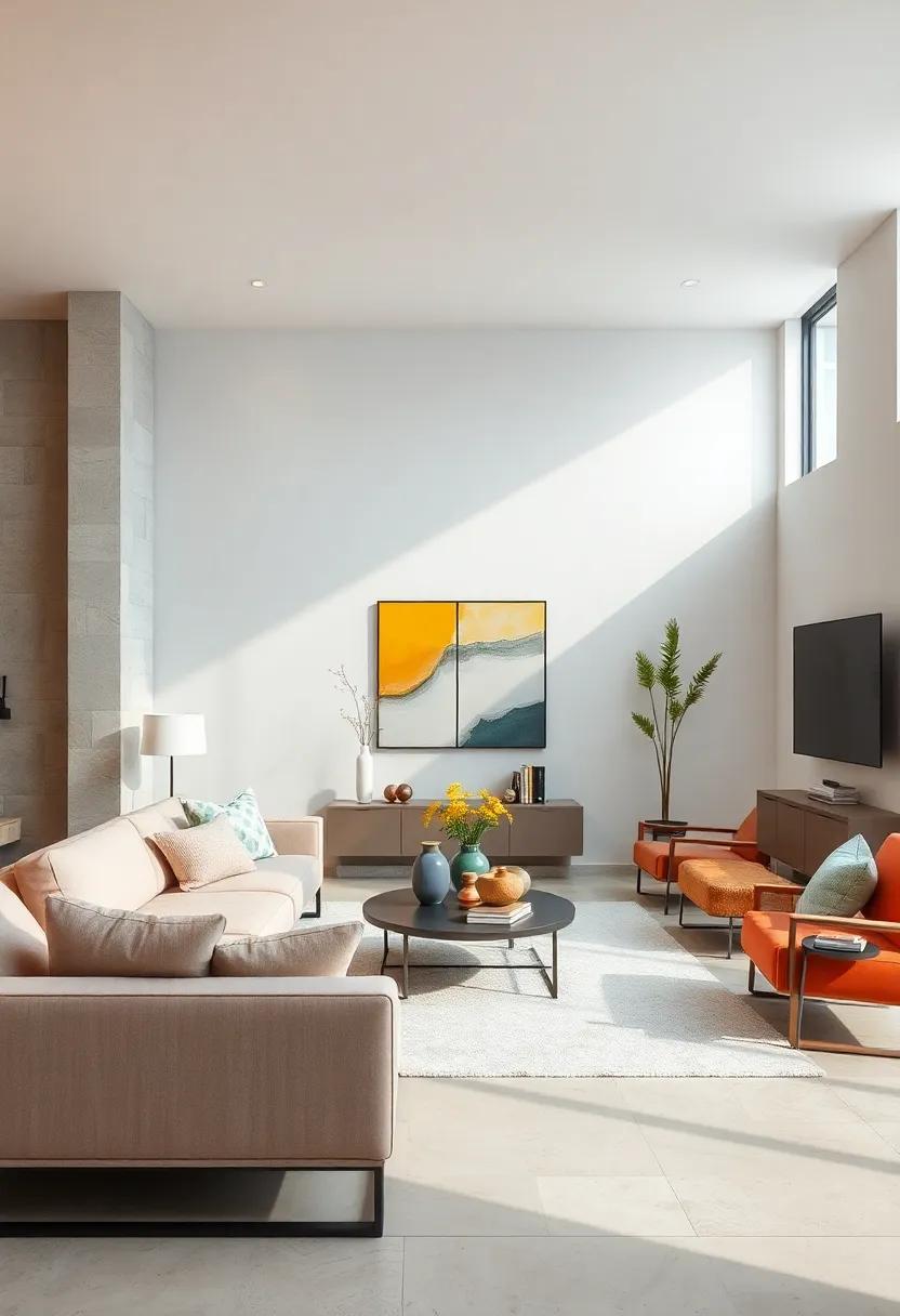 Choose furniture with clean lines and geometric shapes, allowing for​ a streamlined look that accentuates‌ modern design⁣ principles