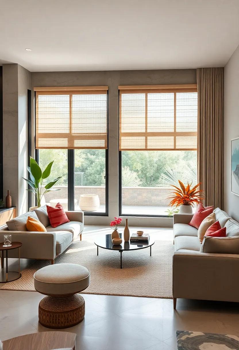 Use minimalist window treatments,such as roller ⁢shades or simple blinds,to maintain clean lines and​ unobstructed views