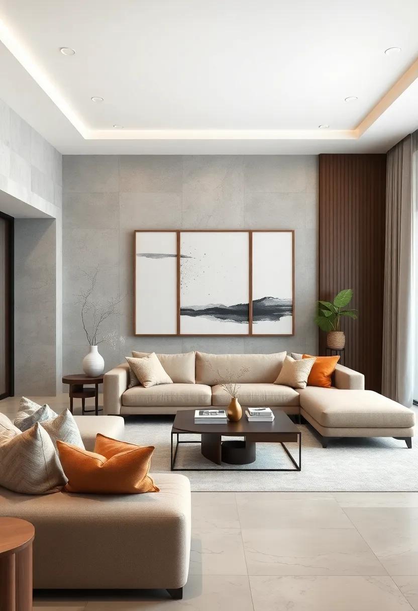 Use large-scale art​ pieces or a ‍gallery‌ wall for visual ⁣interest while maintaining simplicity; choose ‌monochromatic or abstract artwork that complements your color scheme