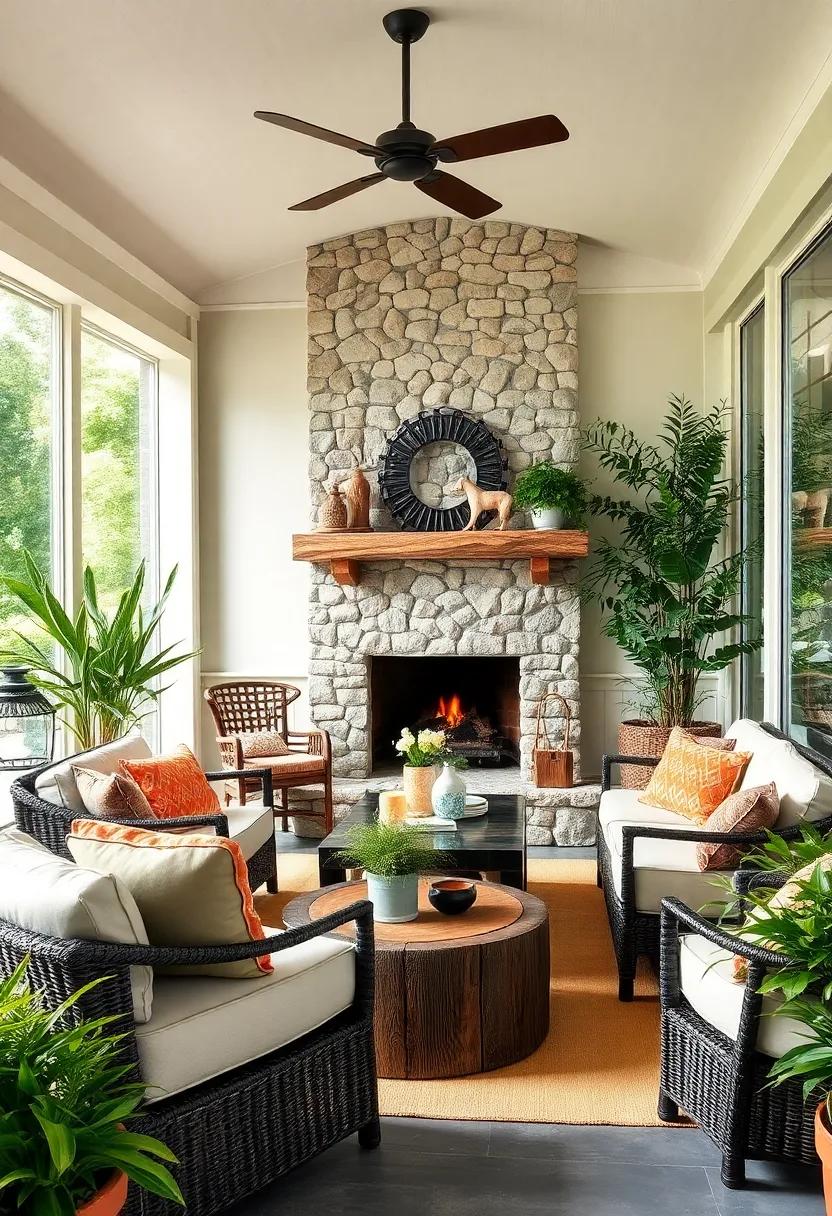 Create a Natural Mantle:‍ Design a mantelpiece using driftwood or reclaimed lumber, providing a rustic‍ focal point for your screened porch