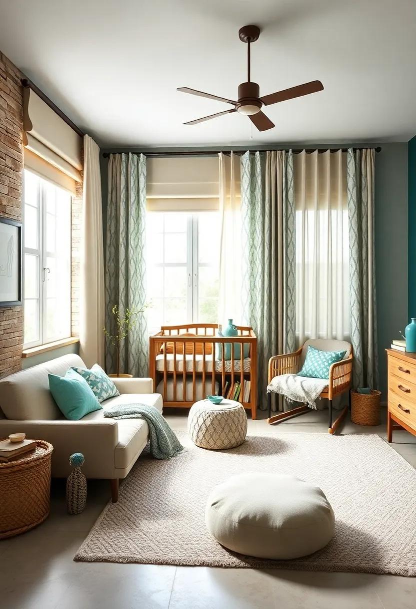 Stylish Window ‍Treatments: Hang lightweight curtains in a ‌soft beige or a teal pattern to allow natural light in, ⁣while also providing privacy ⁤for⁤ naptime